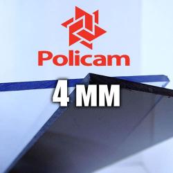 Лист прозорого монолітного полікарбонату 2.05х3.05м (POLICAM), 4мм