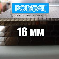 Лист бронзового стільникового полікарбонату 2.1х6м (POLYGAL), 16мм