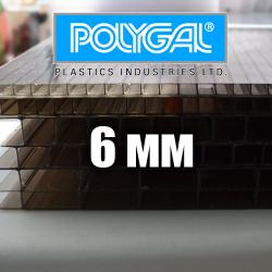  Лист бронзового стільникового полікарбонату 2.1х6м (POLYGAL), 6мм