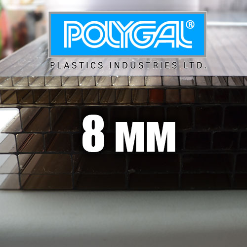 Лист бронзового стільникового полікарбонату 2.1х6м (POLYGAL), 8мм Лист бронзового стільникового полікарбонату 2.1х6м (POLYGAL), 8мм