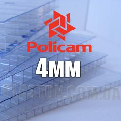 Лист стільникового полікарбонату прозорого (POLICAM), 4 мм